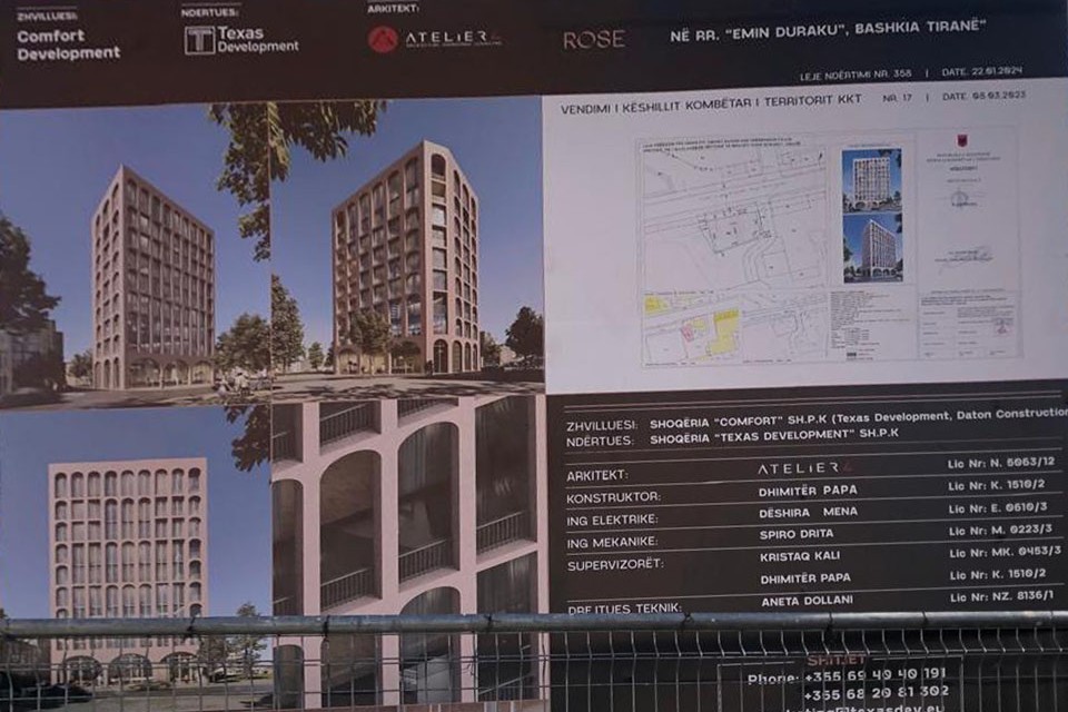 Rose Residence ne rrugen Emin Duraku, Tirane
